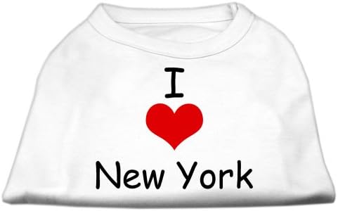 Ја сакам кошулата за кучиња од Newујорк, бела xxxl
