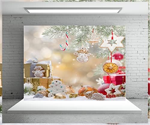 20x10ft Божиќно борово дрво позадини Снежен човек Позадина блескава снегулка Позадина за семејна Божиќна забава за десктоп банер позадина