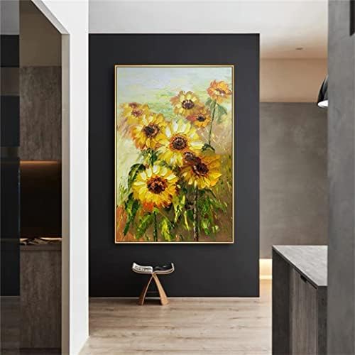 YFQHDD Сончоглед Сликање со голема големина рачно насликано масло сликарство со рамка за платно