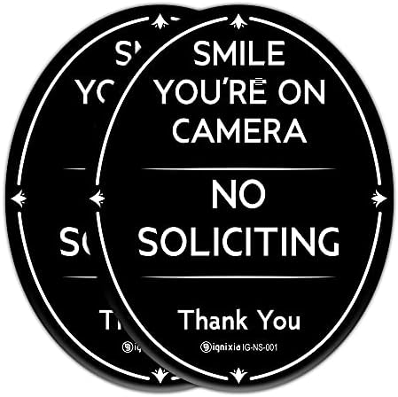 Ignixia Нема знак за барање за куќа 8 x 2,5 инчи насмевка Вие сте на знак на камера Дигитално печатено со лепило за индустриско одделение без