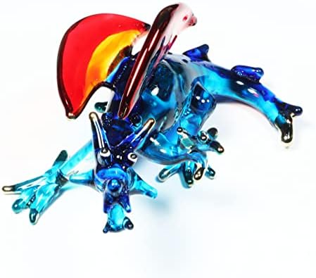 Рачно изработена змеј уметност разнесена стаклена фигура на животни