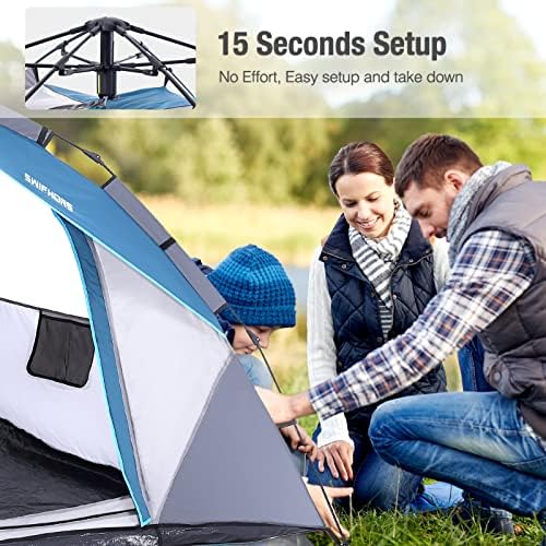 Шатор за кампување Swifhors 6 лице 4 лица, семејни куполи шатори, лесен поставен голем шатор за камп со врвен Rainfly, шатор на отворено со 3