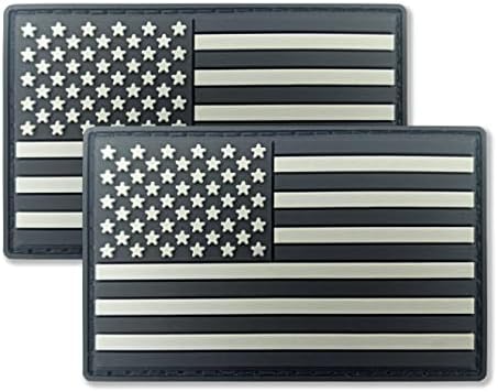 QQSD црно американско американско знаме за крпење на американските тактички воени лепенки - ПВЦ за лепенка за прицврстувачи