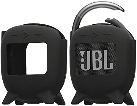 KWMobile Silicone Case компатибилен со JBL CLIP 4 - Заштитен мини покривка на мини звучник - црна