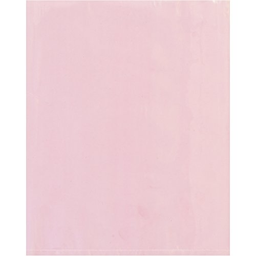 Анти-статички рамен поли поли торби, 12 x 18, розова, 500/случај
