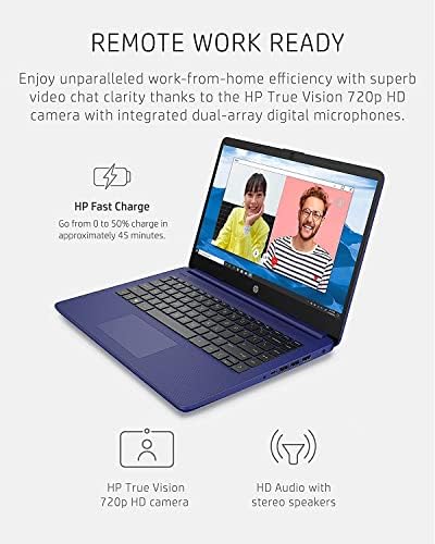 HP 2022 Најновиот Премиум 14-инчен HD Лаптоп Со Екран На Допир, Intel Двојадрен Процесор До 2,8 GHz, 16GB RAM МЕМОРИЈА, 64gb Emmc Складирање,