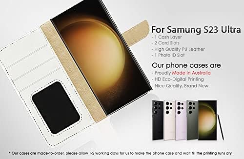 За Samsung S23 Ultra, За Samsung Galaxy S23 Ultra, Дизајниран Флип Паричник Телефон Случај Покритие, А23206 Бебе Кученце Куче Хаски