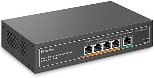 MokerLink Gigabit Po Switch, 5 порт и 8 порта POE Switch, IEEE802.3Af/at, нерешени приклучоци и репродукција, цврст метал без вентилатор