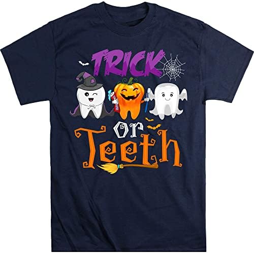 Moobla трик или заби заби за заби, кошула за стоматолошки заби, кошула за стоматолошки асистент, стоматолог за Ноќта на вештерките, хигиеничар