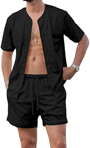 Атлетски тренерки на Лексиарт Мажи 2 парчиња поставени кратки ракави за обична облека за спортска облека од плажа