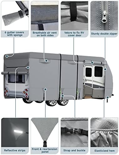 RV Cover Umbrauto 2023 го надгради 7 слоеви на врвот на капакот на камперот за патувања за патувања за патувања за патувања за патувања