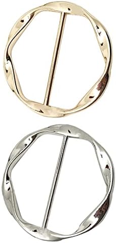 2 парчиња свилена шамија прстен клип маица Врски клипови за злато сребрени жени модни марами затвораат половината тока метал прстен за кошули