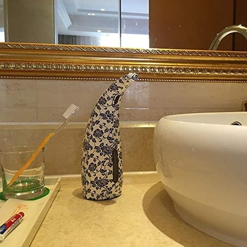 CNNRUG SOAP DISPENSER сина и бела порцеланска текстура 300ml Автоматски сензор за сапун за сапун, ABS Smart Hand Sanitizer Machine IPX6, Домашни