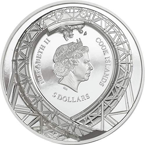 2021 de модерна комеморативна јамка за напојување на јамката на јамката за јамка 1 мл сребрена монета 5 $ Кук острови 2021 Доказ