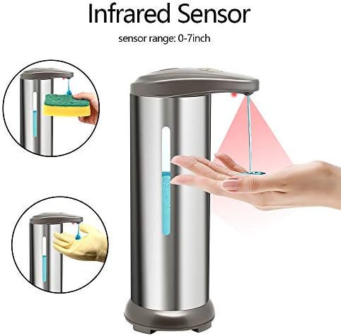 Безжичен автоматски диспензер за сапун, без раце за електричен сапун, кој се дистрибуира со инфрацрвени сензори за движење, прилагодливи