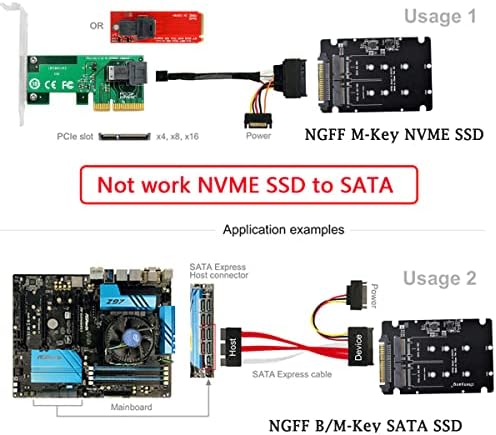 CY M.2 NVME PCIE SSD до U.2 SFF-8639 ＆ ngff SATA SSD до SATA 2 во 1 PCBA комбо адаптер