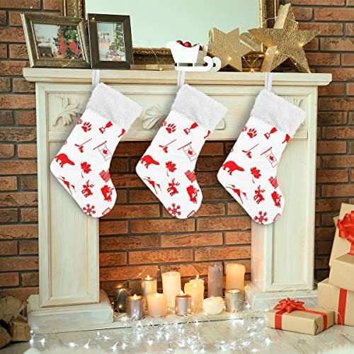 Пимилагу Канада Канада Тема симболи икони Божиќни чорапи 1 пакет 17,7 , виси чорапи за Божиќна декорација