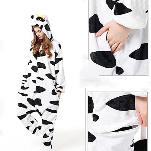 Возрасни костуми за крави, едно парче качулка, пижами, животински козмеј, домашна облека за спиење, преголема дневна облека за жени