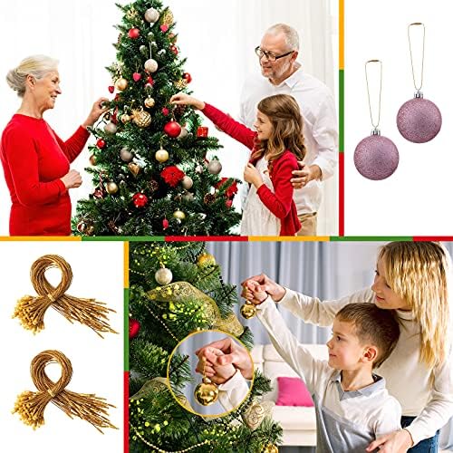 1000 парчиња Божиќен украс за закачалка со прицврстувач за прицврстувачи за прицврстувачи Божиќни украси за висечки јажиња за украси за забава