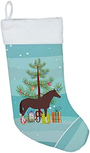 Каролина богатства BB9280CS Англиски Thoroughbred Horse Christman Christmas Christmas, Teal, камин што виси чорапи Божиќна сезона забава Декорации