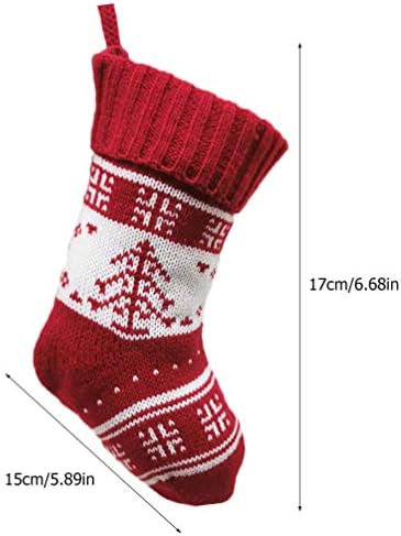 Абоофан плетени Божиќни чорапи Рустикални Божиќни чорапи ирваси снегулка Божиќни дрвја за чорапи за украси за новогодишни украси