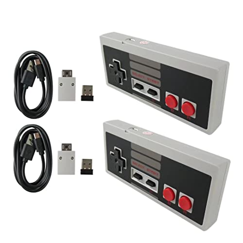 2 парчиња безжичен контролер GamePad за FC/NES NS Nintendo Classic Edition Mini Game Конзола Контролер додаток W USB кабел за полнење