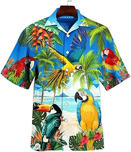 XXBR машки случајни кошули со копче памук со кратки ракави, хавајски кошула опуштено вклопување цврсти плажа врвови лето