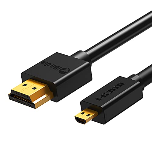 Ибирди Микро HDMI До HDMI Кабел 20 Стапки - Голема Брзина 18gbps Поддршка 4K 30Hz, 1080p 60Hz Компатибилен Со Gopro Херој 7 6 5 4, Малина Pi