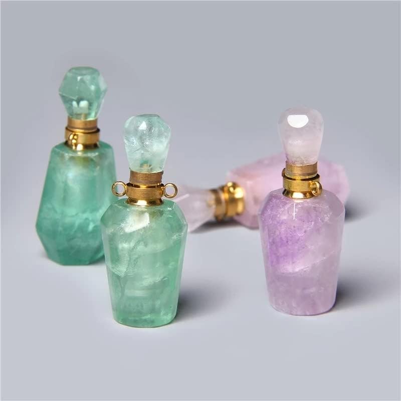 Xjjzs парфем шише приврзок за накит што прави ѓердан дифузер за есенцијално масло од приврзоци за шише со шише со природен камен