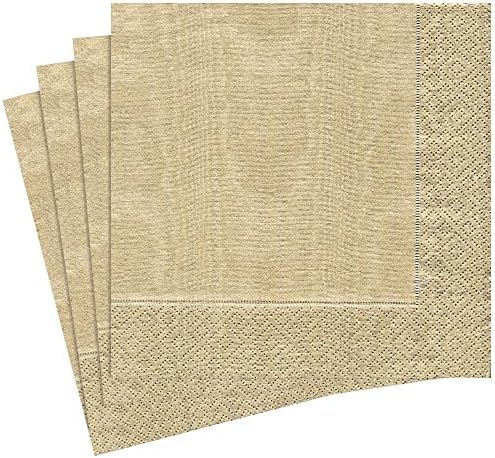 Каспари Моире хартија за салфетки во злато - четири пакувања од 20
