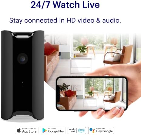 Канарски Поглед Внатрешна Домашна Безбедносна Камера 1080p HD WiFi IP | 24/7 Гледајте Видео Во Живо, Предупредувања За Движење, Двонасочен Разговор,