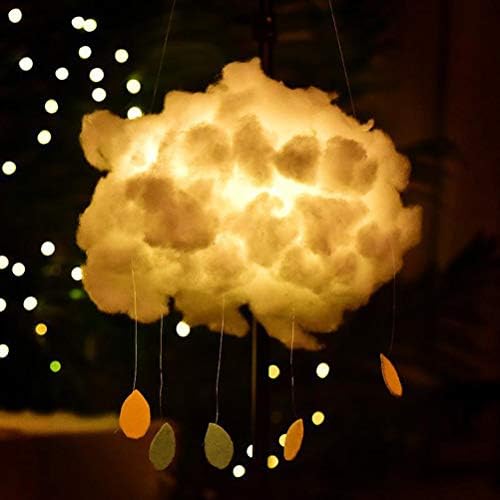 DIY памучен облак светло, креативно рачно изработено облак ламба лебдечки облаци ноќно светло за бебе деца декорација на спална соба Божиќен