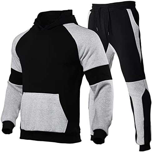 Mens Tracksuit Set тренинг џогер џогер џогер џемпери цврсти крпеници топол спортски костум