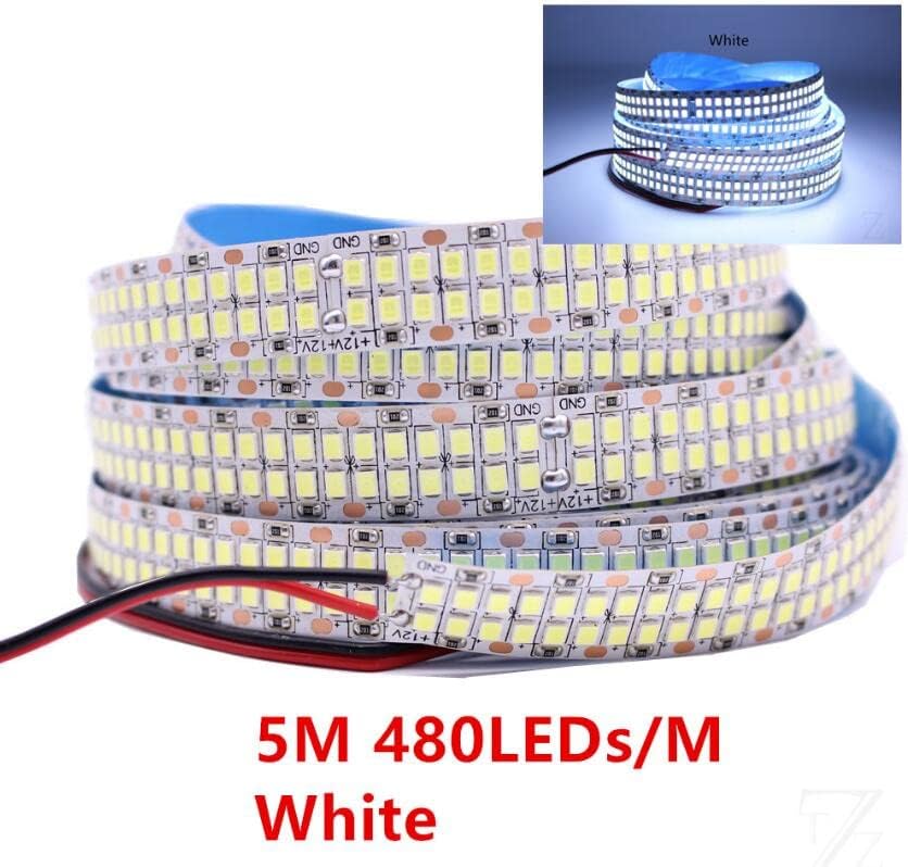LED ленти со ленти, SMD 2835 LED лента 480LEDS/M, DC12V 24V 2400LEDS 16,4ft висока густина на LED светлосни ленти кои не се водоотпорни