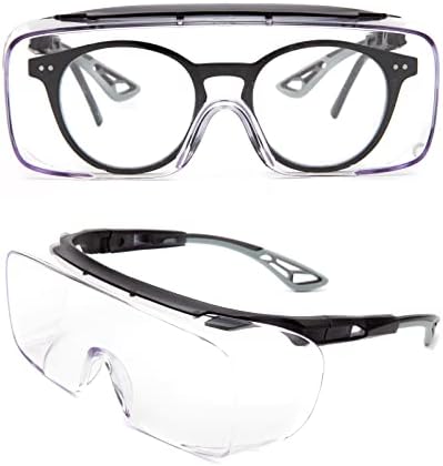 Безбедносни очила Аморес, очила против магла се вклопуваат над очила, сино-светло блокирање на заштитни очила за жени мажи