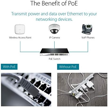 D-Link Ethernet POE Switch, 8 порта Easy Smart управувана мрежа Gigabit безжична мрежа Интернет десктоп или монтирање на wallидови