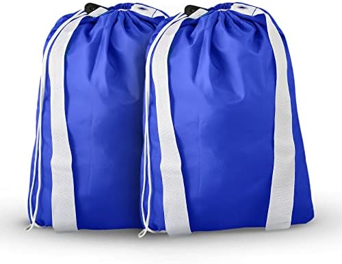 Пакување од 2 Тешки патни торби за Перење сина XL со ремени, Најлонски Материјал, Врвка За Заклучување, Издржлива И перат, Екстра голема торба,Отпорна