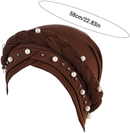 Гроздобер бисер бени капа за жени муслимански руфли коса покрива турбан плетенка глава за чешање на черепот