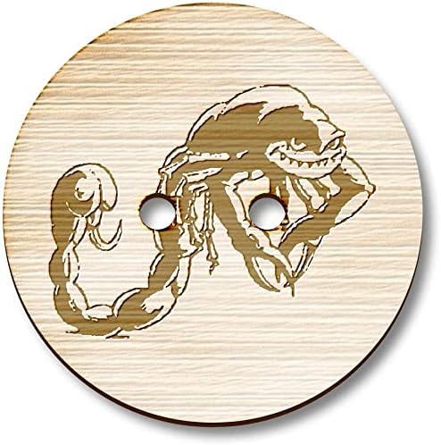 Азиеда 8 x 23мм „Шкорпија карактер“ кружни дрвени копчиња