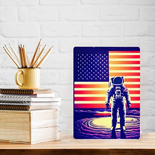 Дизајн на астронаут Метални отпечатоци со фотографии - Слика за вселенски декор - слика за декор за дизајн на Америка