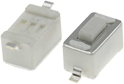 100pcs 3 * 6 * 4,3 mm 2Pin SMD DC12V 50MA тактички прекинувач на копчето за притискање микро прекинувач 3x6x4.3mm Бело копче