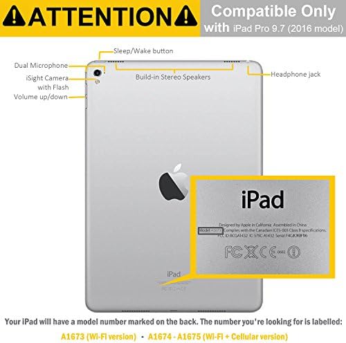 iPad Pro 9.7 Инчен Камен Боја Назад Случај - Придружник Покритие-Совршен натпревар за паметни тастатура.