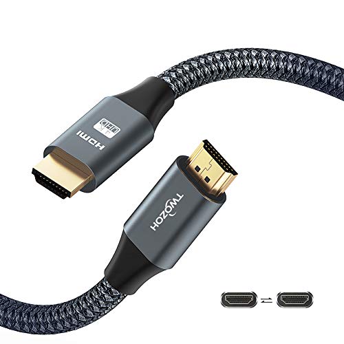 Cable Twozoh 4K HDMI 30ft, голема брзина од 18Gbps HDMI до HDMI 2.0 кабел, плетенка HDMI кабел компатибилен со PS5, PS3, PS4, PC, Projector,