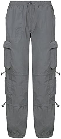 Allmloers Women Parachute панталони за лабава лабава Baggy y2k товарни панталони преголеми панталони со слаби половини со џебови…