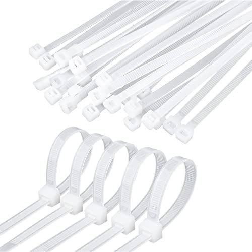 Comrun 8 -инчен бел кабел вратоврски со поштенски врски најлонски поштенски врски пластични врски 100 парчиња