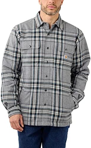 Машка машка 105430 опуштена фит фланел шерпа-обложена кошула JAC