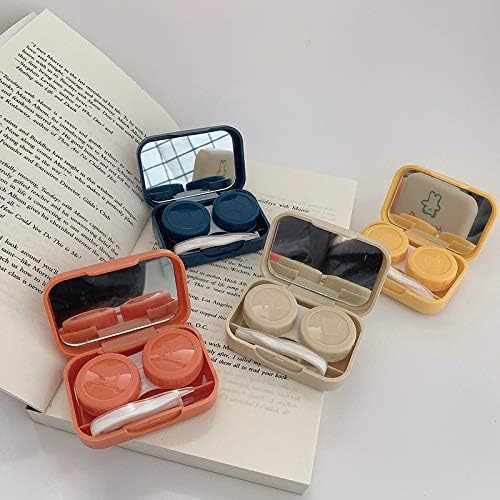 Tbiiexfl Нов замрзнат мини контакт леќи случај со модни очи контактни леќи контејнер кутија девојче за контактни леќи држач за држачи за држачи