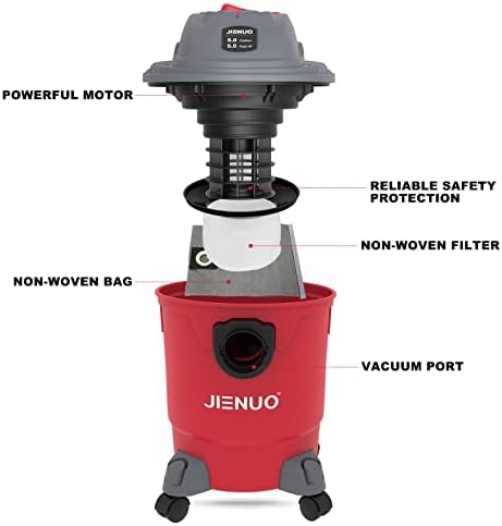 Jienuo Shop Vacuum 5 gallon, 5,5 кс продавница VAS влажни и суви, 3 во 1 мултифункционален влажен сув вакуум со вентилатор, преносна комерцијална