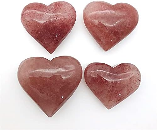 Ertiujg Husong312 1pc Голема природна јагода кварц срце Полирана кристална лекување гемстон природни камења и минерали кристал