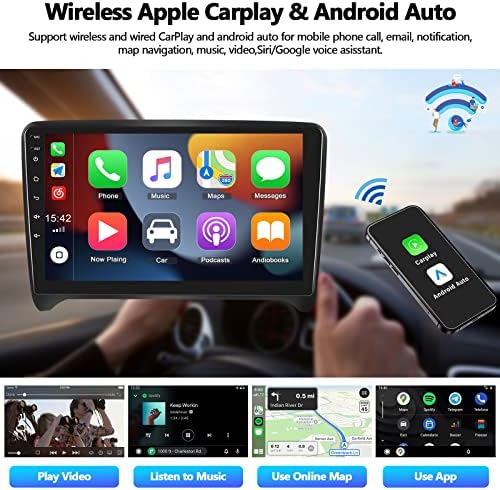 Андроид 11 Автомобил Стерео Со Безжичен Apple Carplay Android Auto За Audi TT MK2 8J 2008-2012 Автомобил Радио со 9 Екран НА Допир 2GB+32GB
